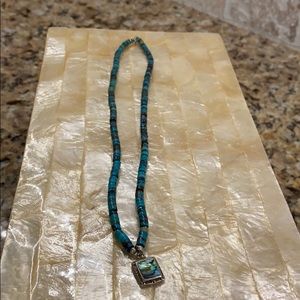 Turquoise necklace with beautiful abalone pendant